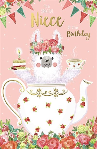 Niece Birthday Llama in Teacup