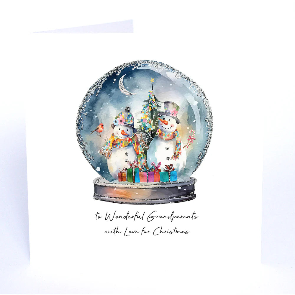 To Wonderful Grandparents at Christmas Hand Glittered