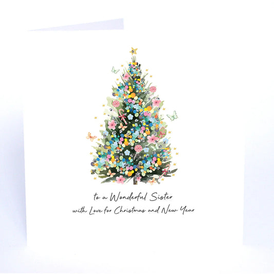 To a Wonderful Sister - Christ,mas hand glittered