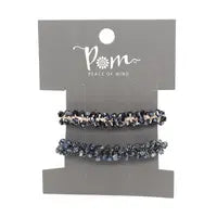 Black mix double crystal hair bands