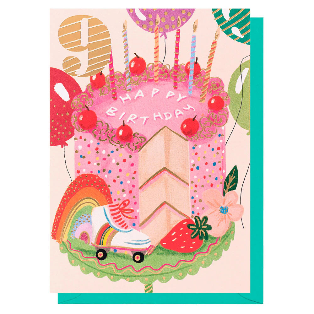 Age 9 Happy Birthday Cake