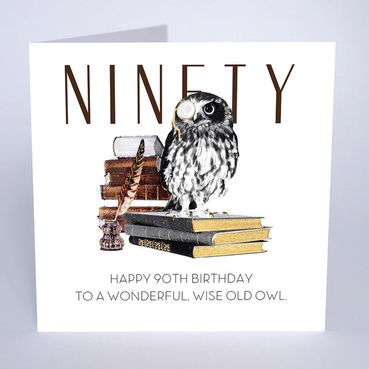 Age 90 Happy Birthday Wise Owl