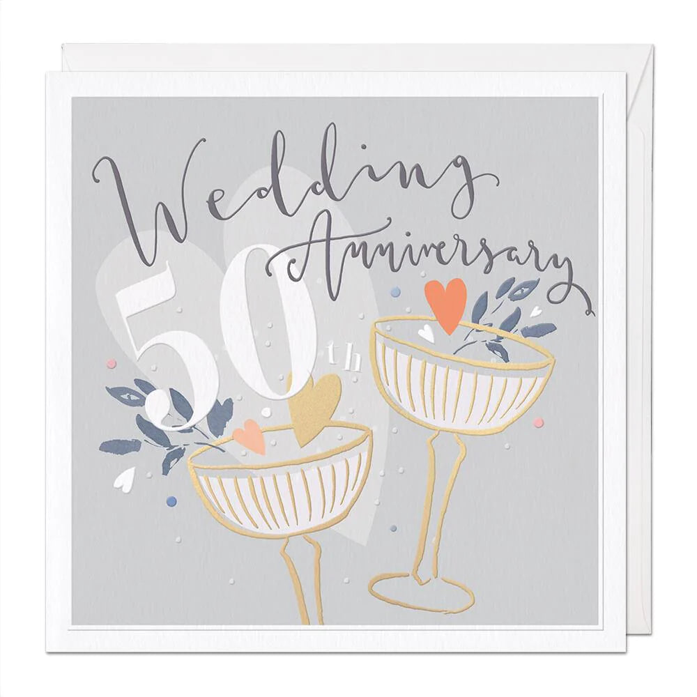 50th Gold Wedding Luxury Anniversary Card