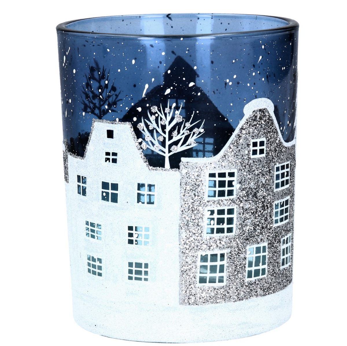 Glass Nite Lite - Blue/White Street