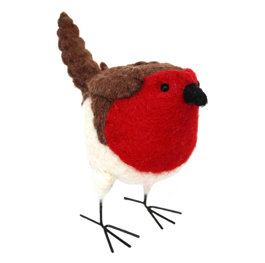 Wool Orn 14cm - Robin