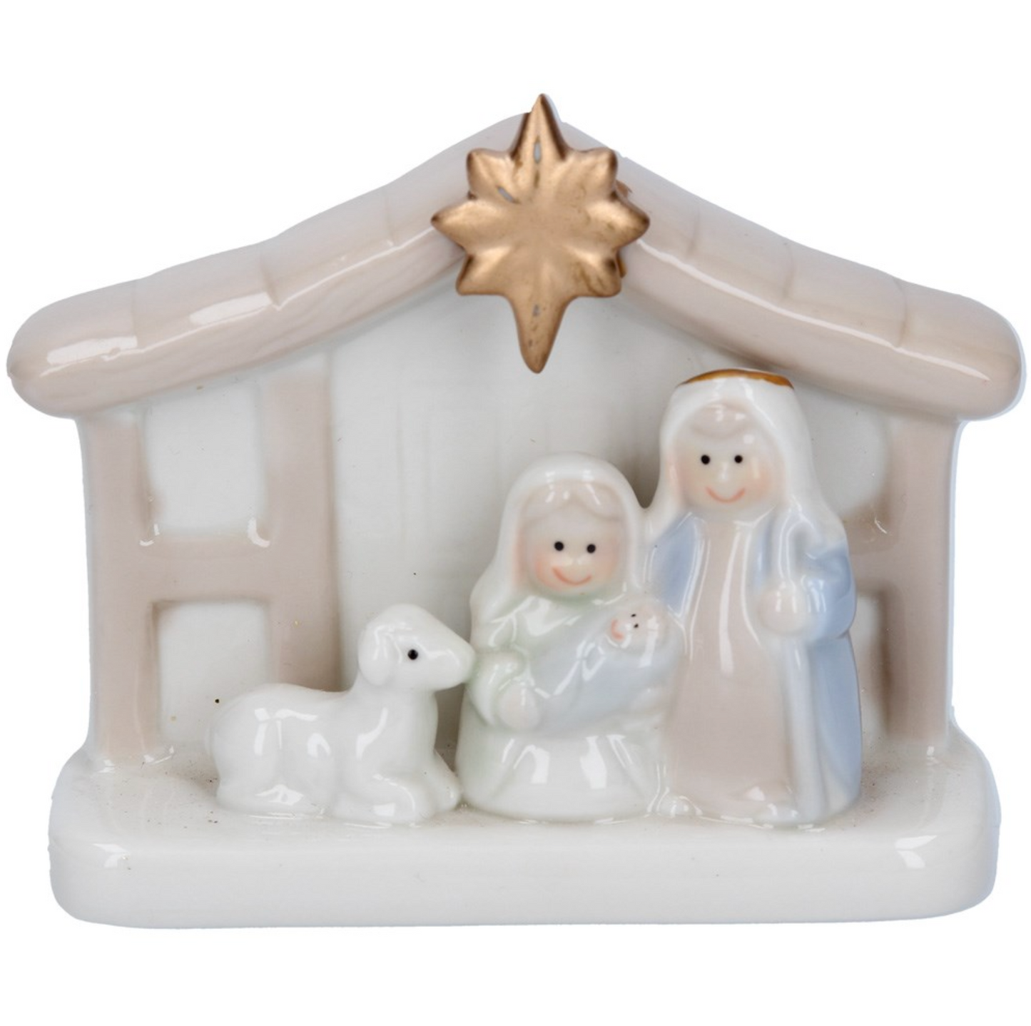 Ceramic Orn 10cm - Pastel Mini Nativity