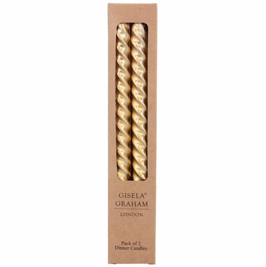 Metallic Gold Twist Taper Candle, Box/2