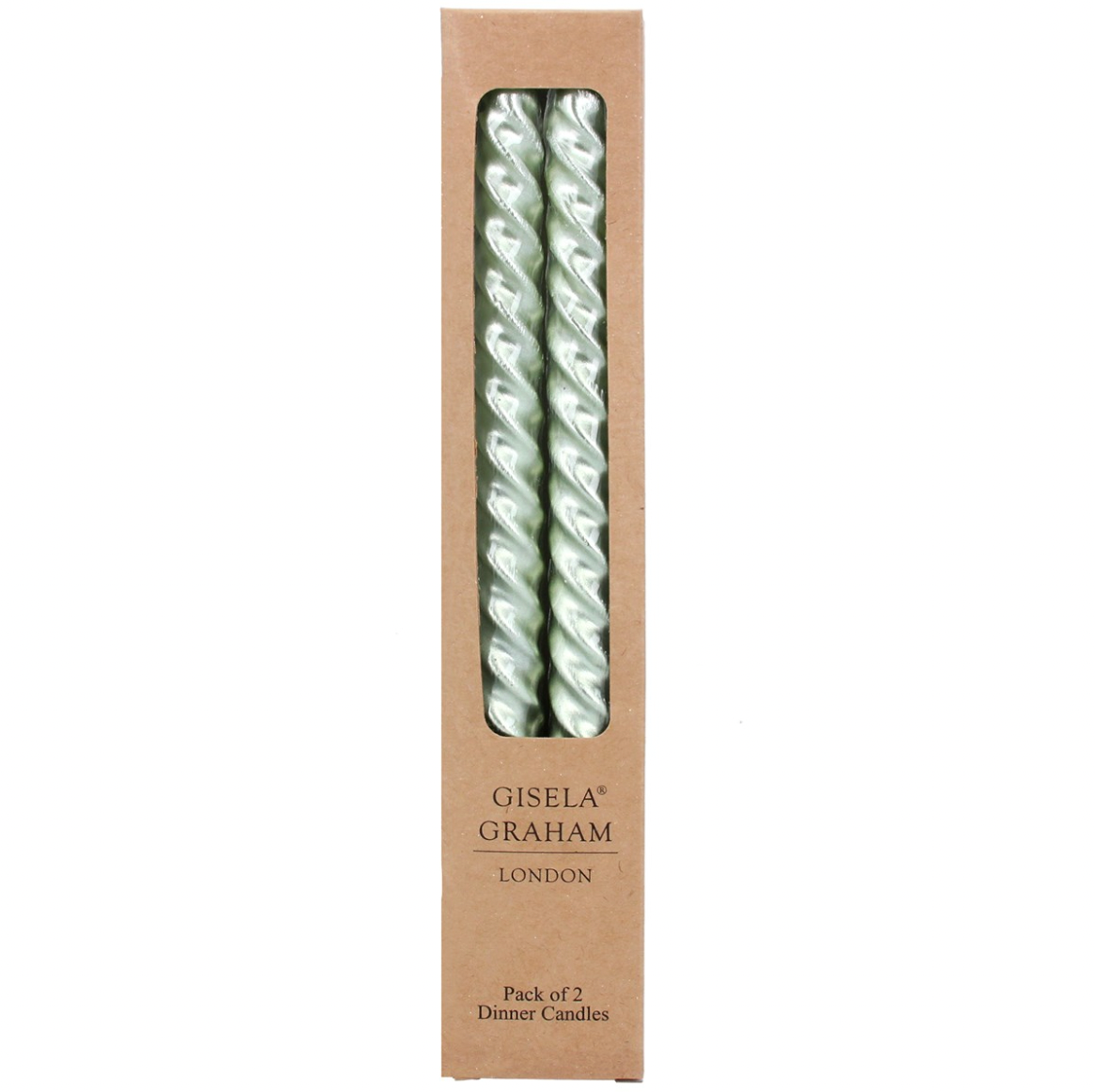 Metallic Green Twist Taper Candle, Box/2