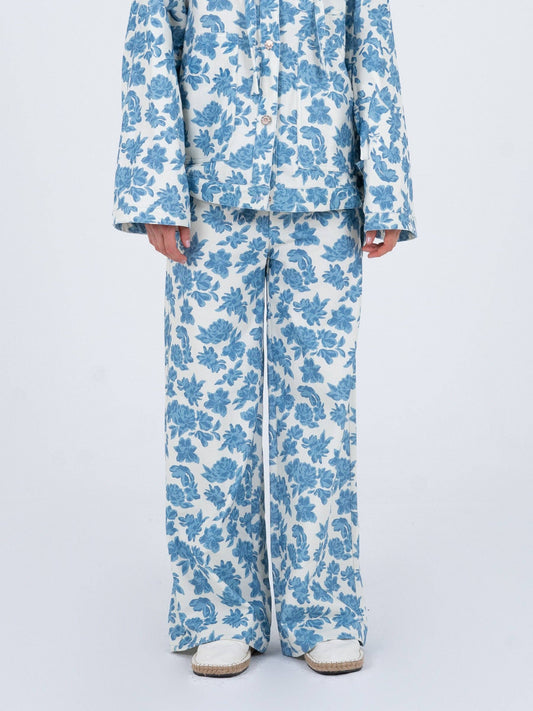 Brook Flower Printed Denim Jeans: M