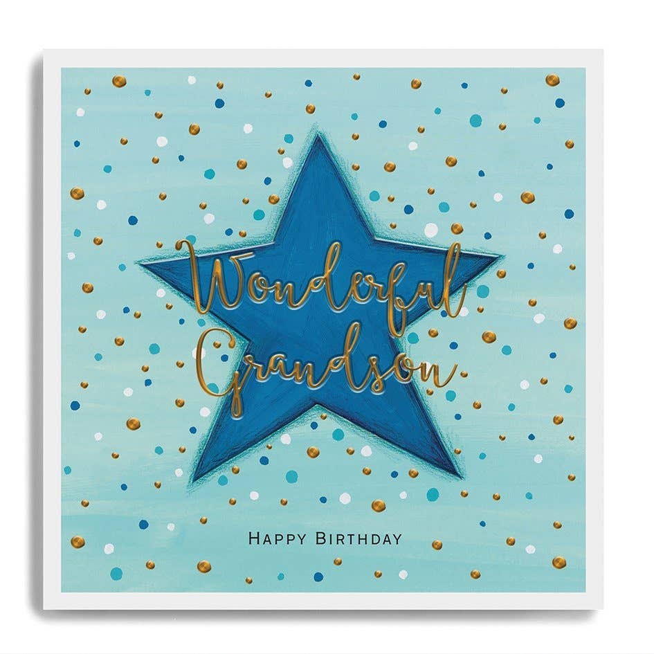 Large Wonderful Grandson - Birthday - Blue Star