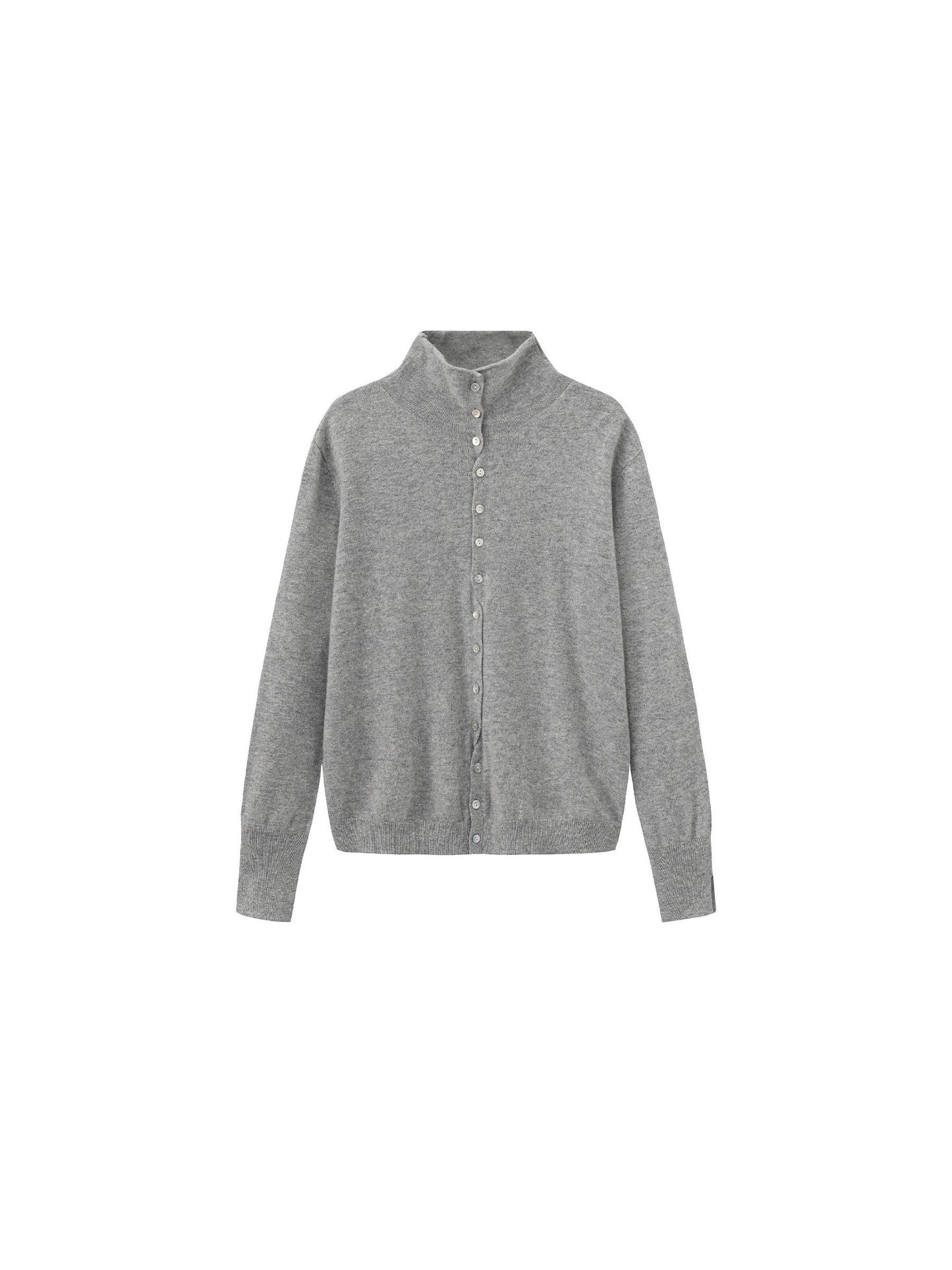 Relaxed Knit Cardigan Jacket in 100% Wool: Pink / UN