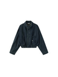 Funnel Neck Denim Jacket: SteelBlue / UN