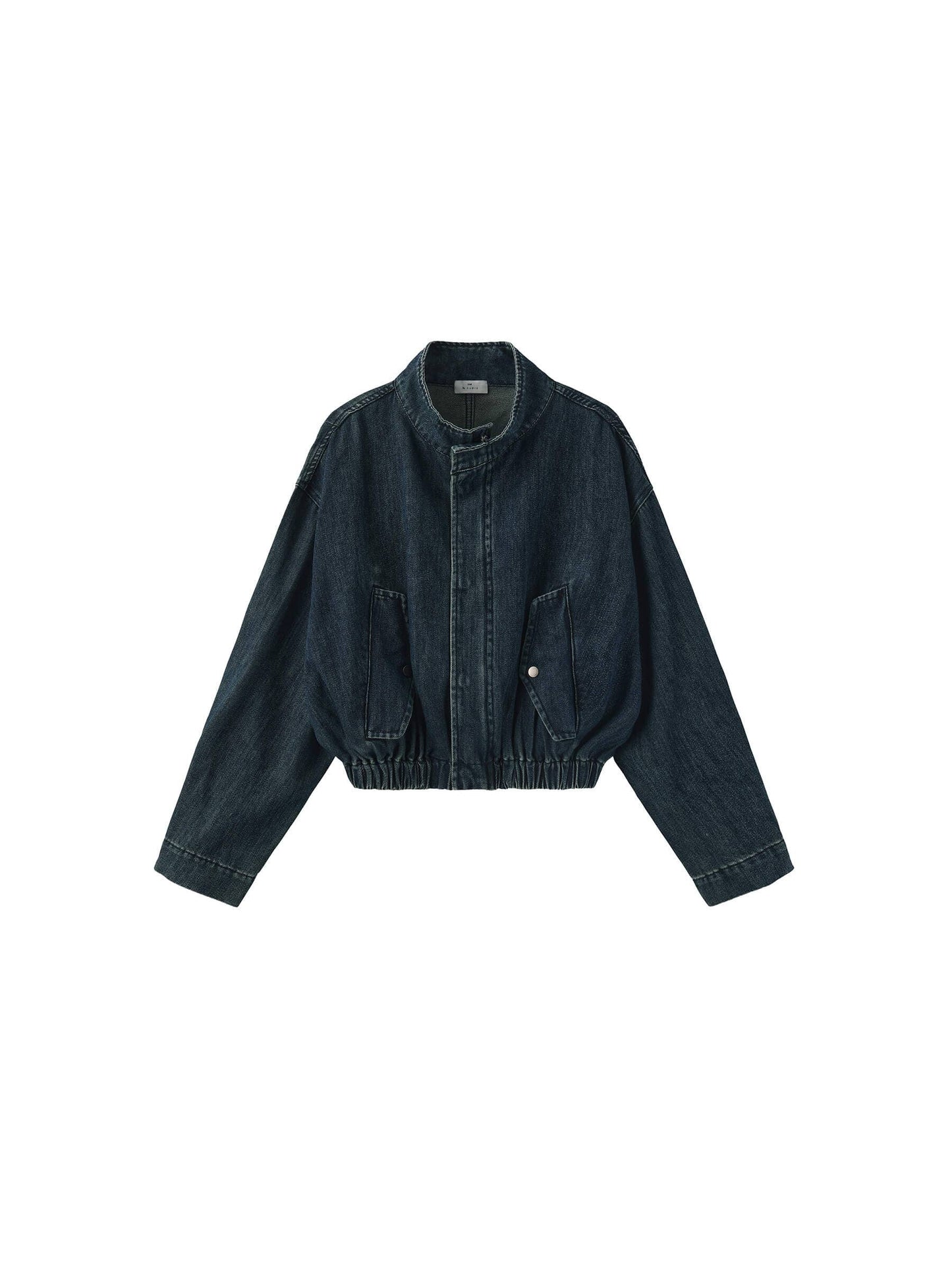 Funnel Neck Denim Jacket: SteelBlue / UN