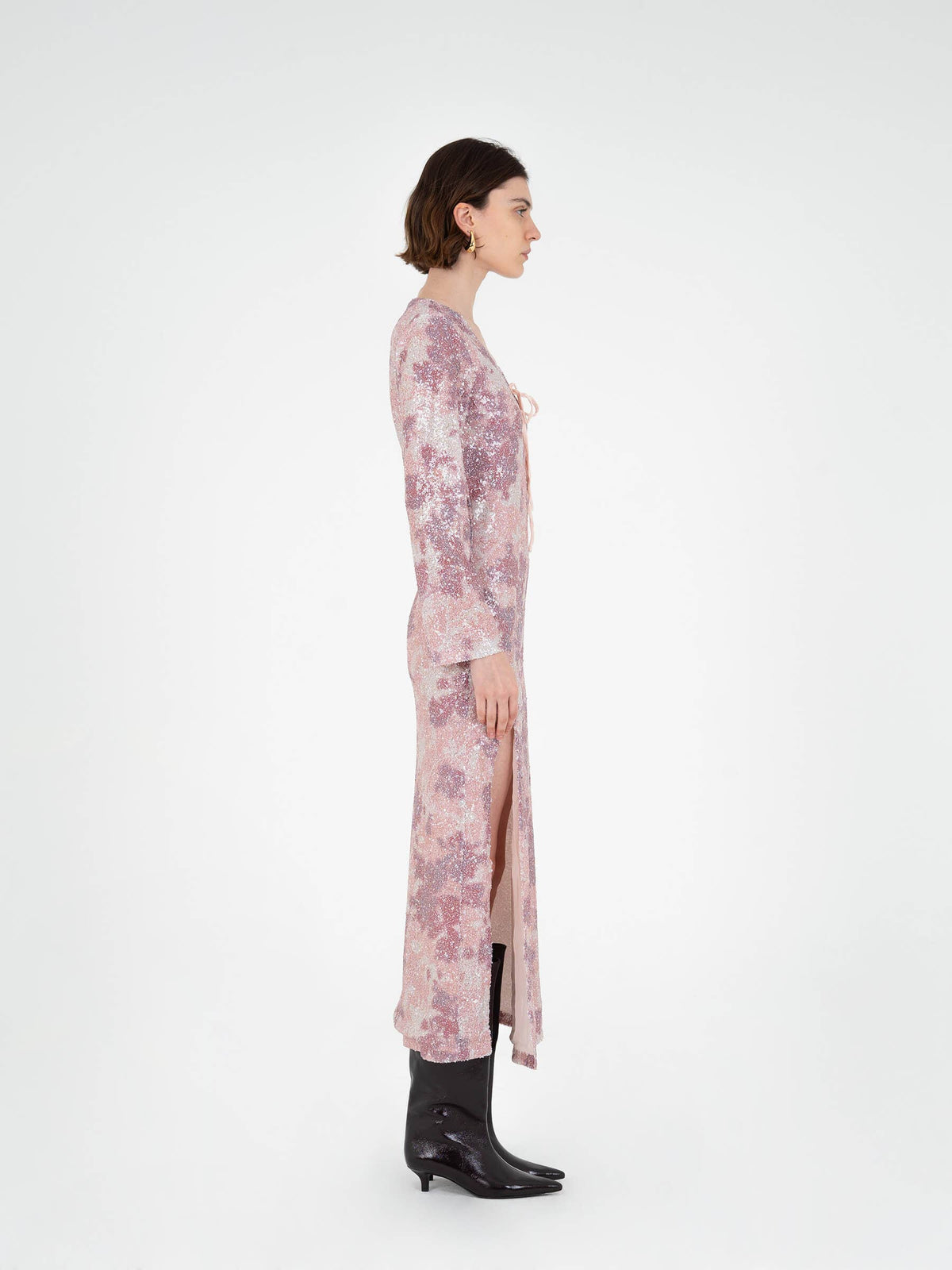 Star Printed Sequin Dress: L