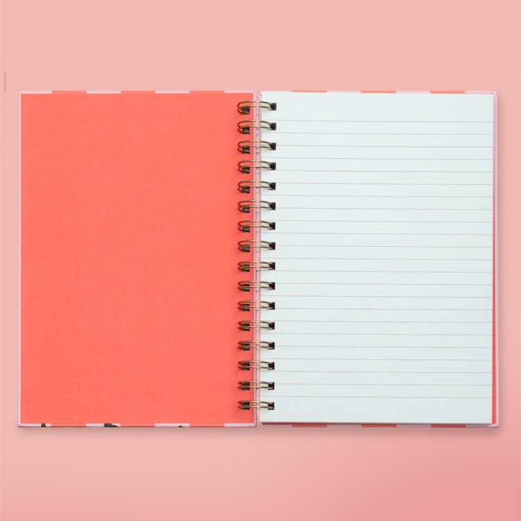 Joy Floral Stripe Spiral Bound A5 Notebook