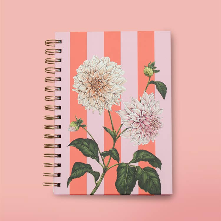 Joy Floral Stripe Spiral Bound A5 Notebook
