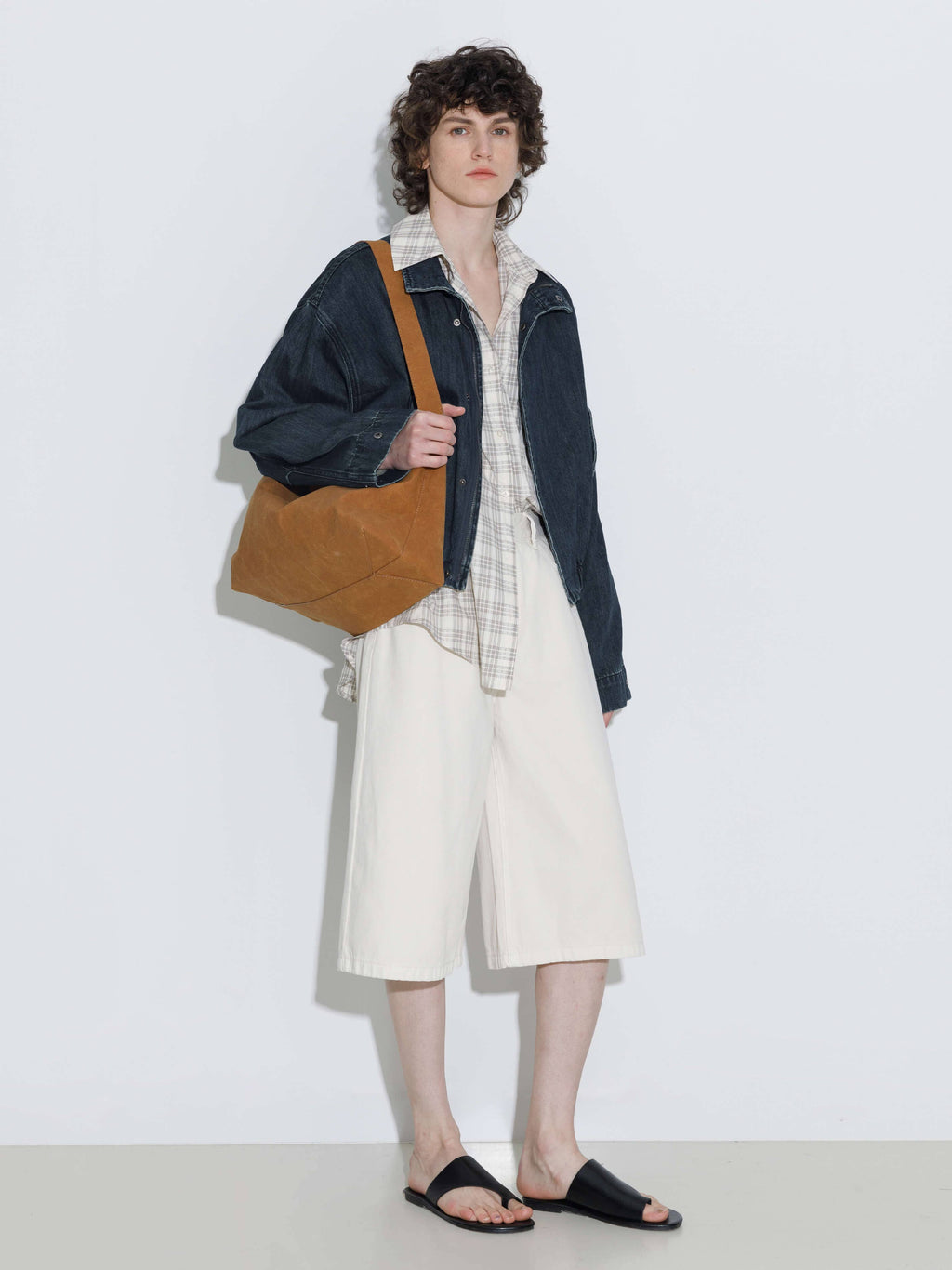 Funnel Neck Denim Jacket: SteelBlue / UN