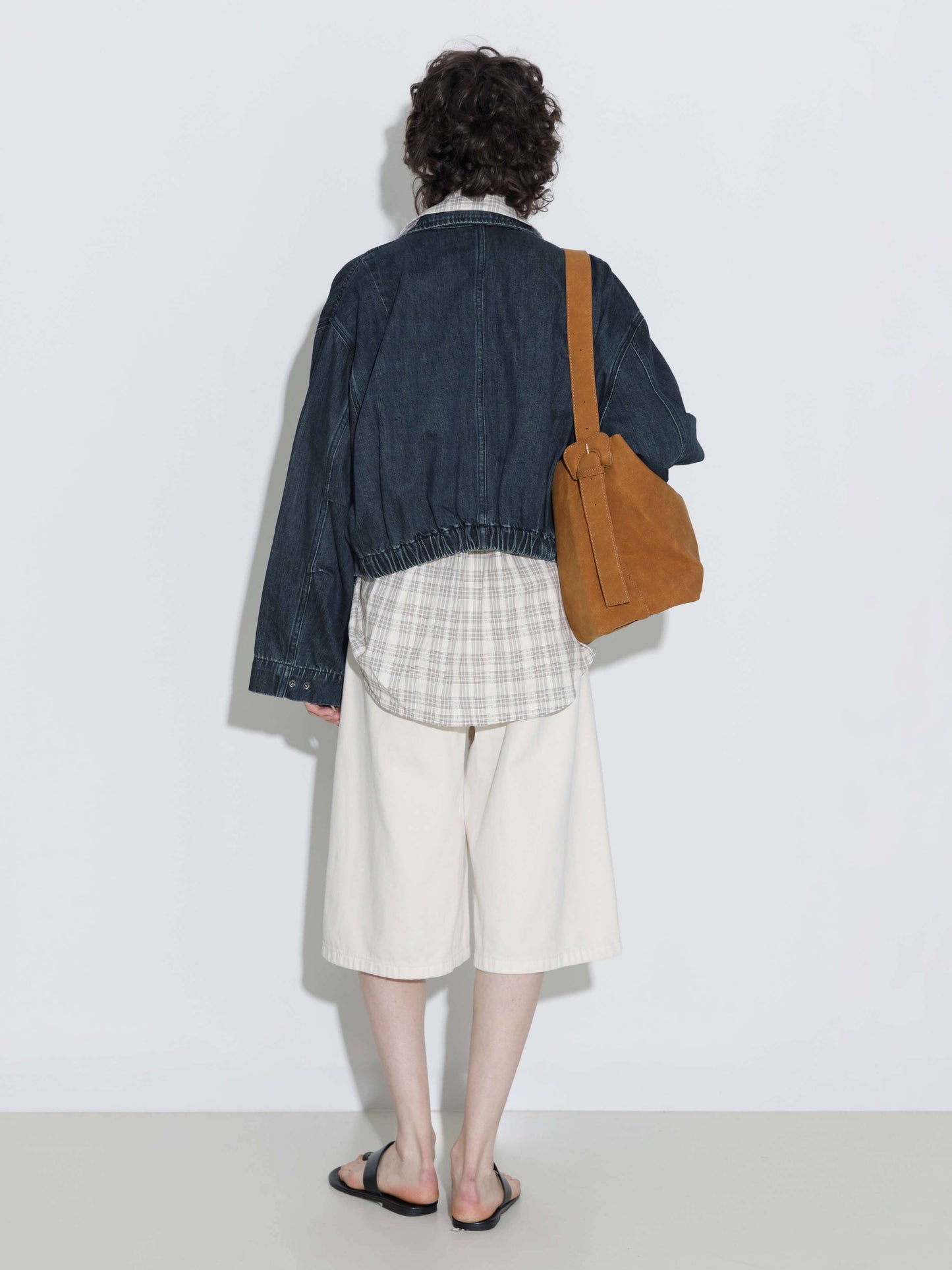 Funnel Neck Denim Jacket: SteelBlue / UN