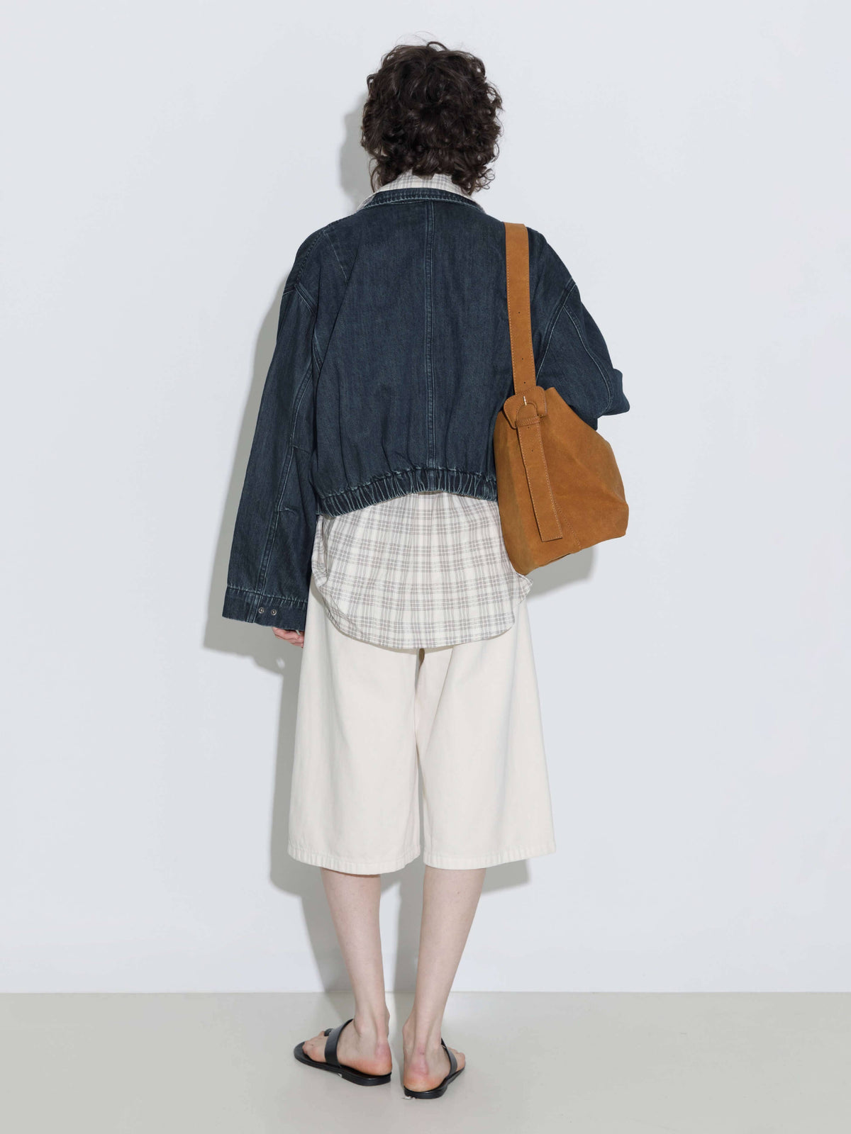 Funnel Neck Denim Jacket: SteelBlue / UN