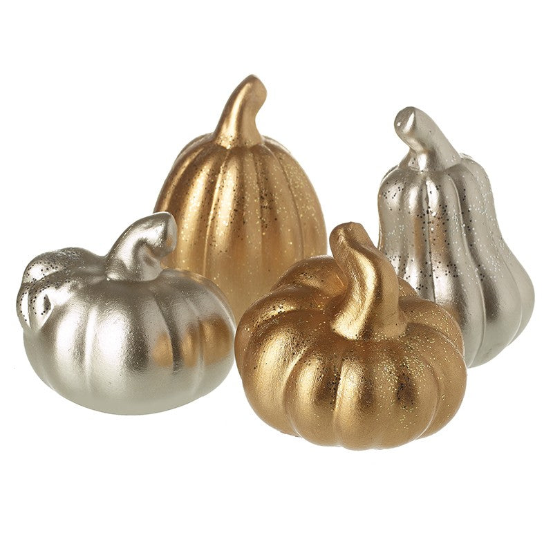Mini Silver & Gold Pumpkins
