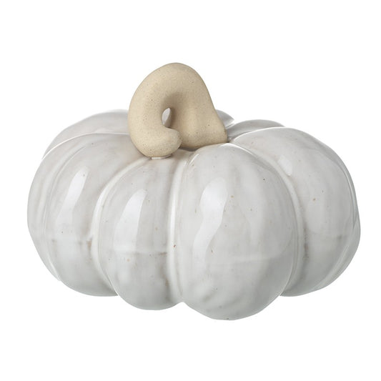 WIDE PORCELAIN WHITE PUMPKIN