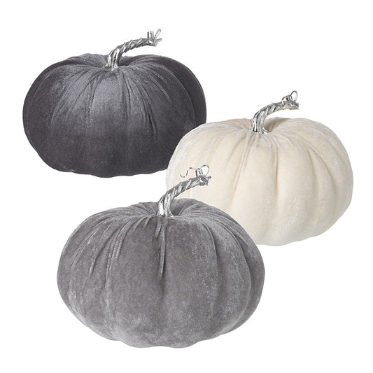 Velvet Pumpkin With Silver Stem
