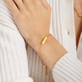 'With Love' Waterproof Gold Signet Bracelet