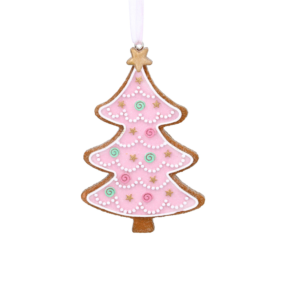 Wood Dec 9cm - Pink or Mint tree dec, 2as