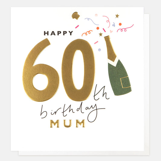Happy 60th Birthday Mum Bottle with Confetti