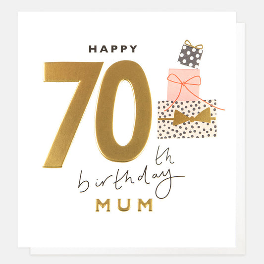 Happy 70th Birthday Mum Stack of Presents