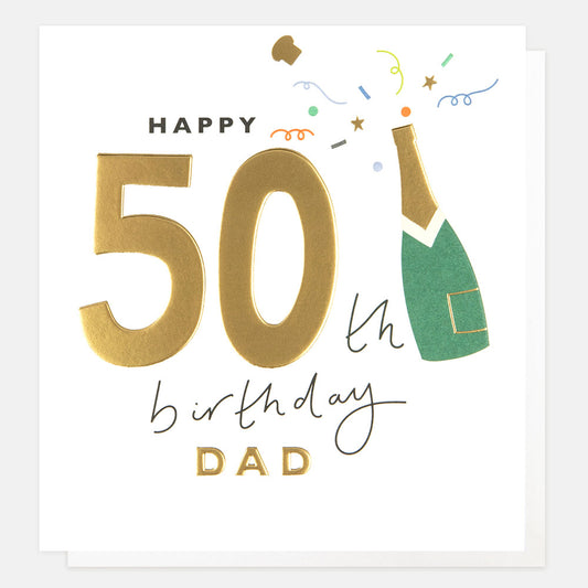 Happy 50th Birthday Dad Bottle with Confetti