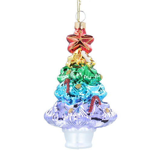 Glass Dec - Rainbow Christmas Tree