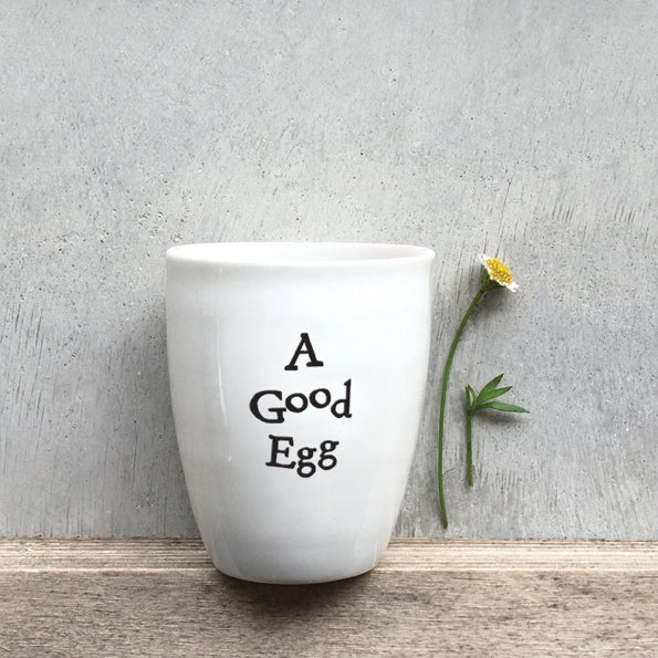Porcelain egg cup - Good egg