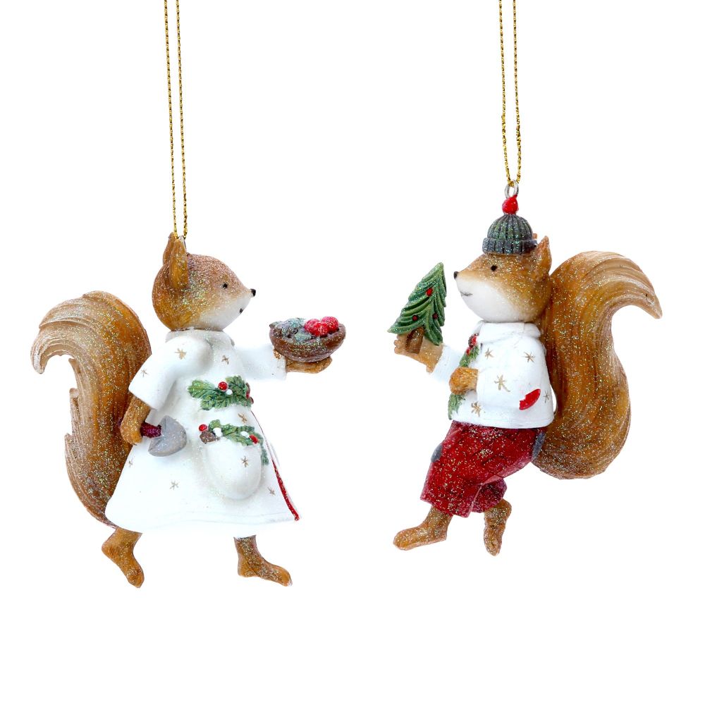 Mr and Mrs Woodland Creature Resin Decorations was £9.99