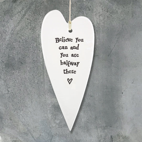 Porcelain long heart - Believe you can