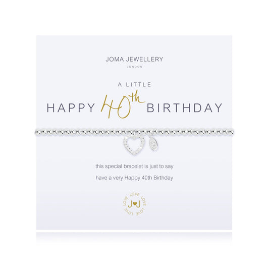 Age 40 - A Little Happy 40th Birthday Bracelet