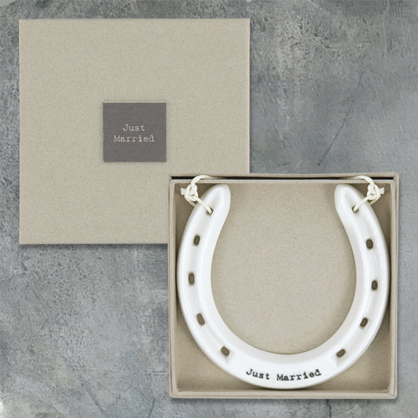 Porcelain horseshoe - Just married