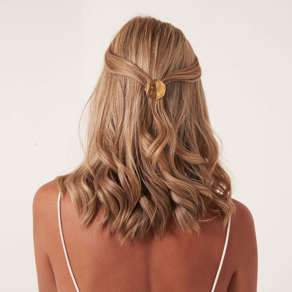 SALE HAIR ACCESSORY | Hammered Gold Disc Hair Clip