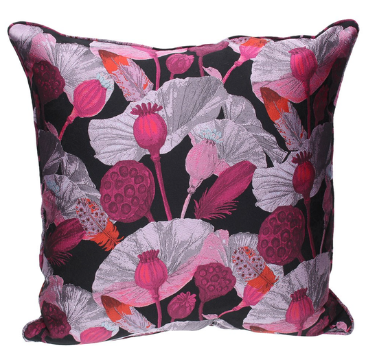 Jacquard Cushion 45cm - Poppy Head