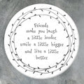 Porcelain Leaf Coaster Friends Laugh Louder