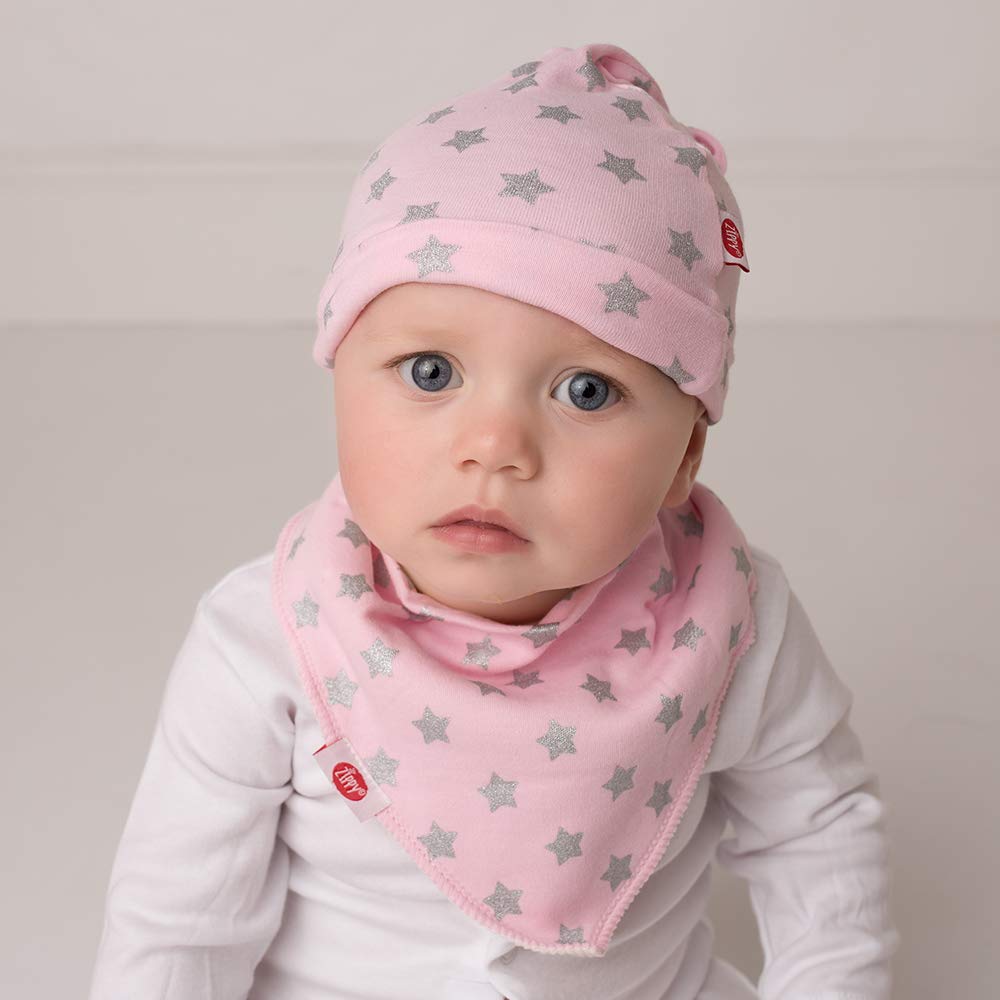 Pink and Silver Stars Baby Hat