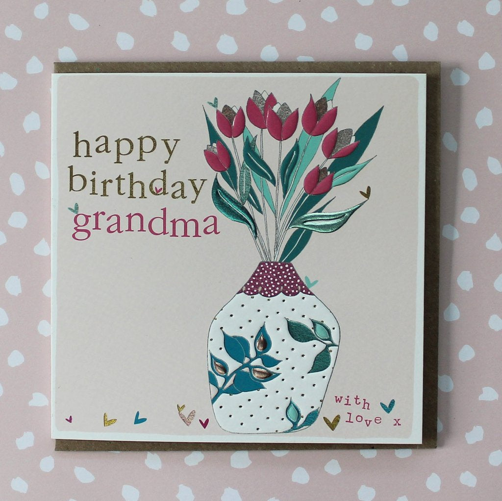 Happy Birthday Grandma - Flowers in Vase