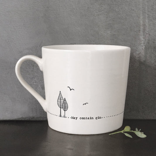 Porcelain Wobbly mug - May contain gin