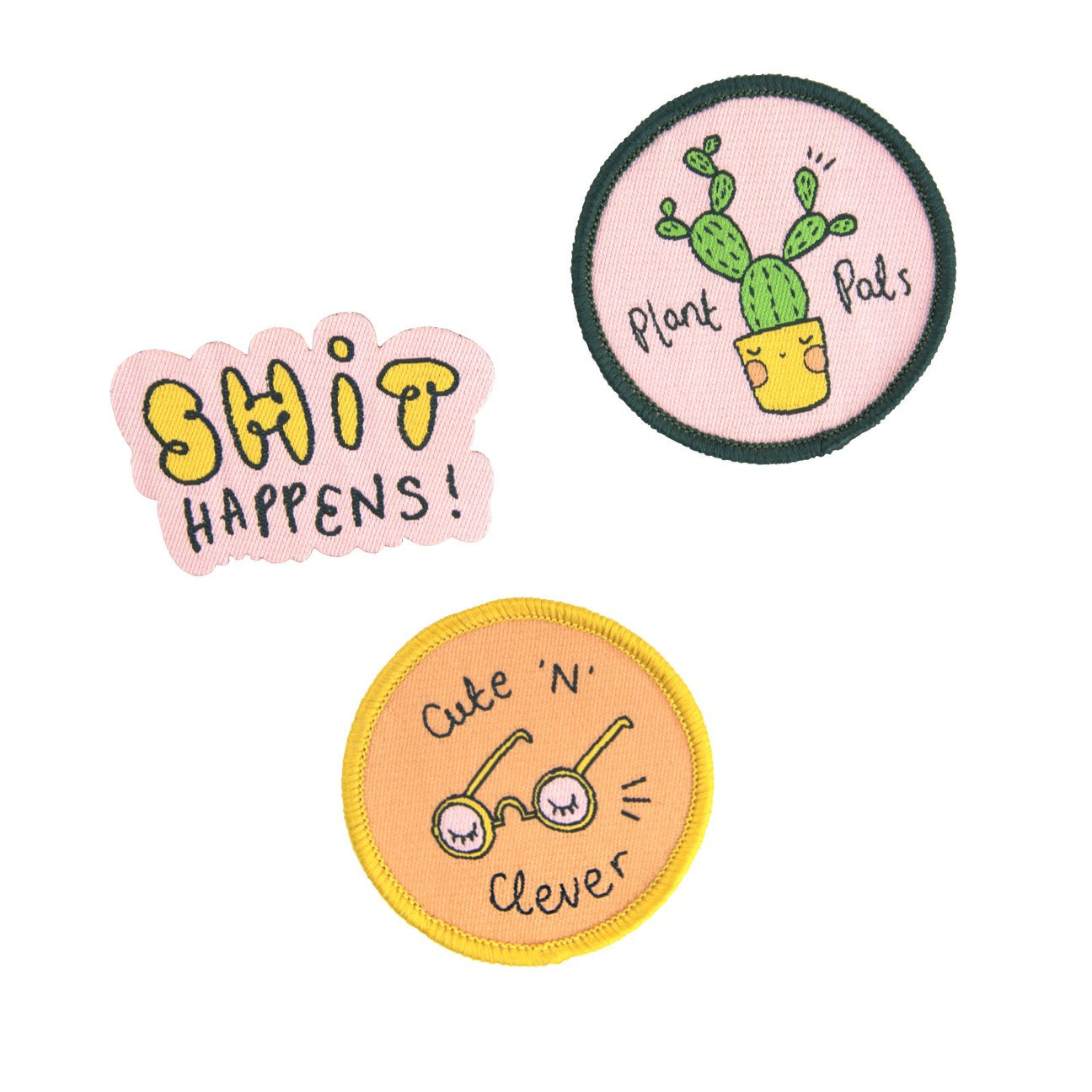 Arden Rose Shit Happens Woven Patch Set