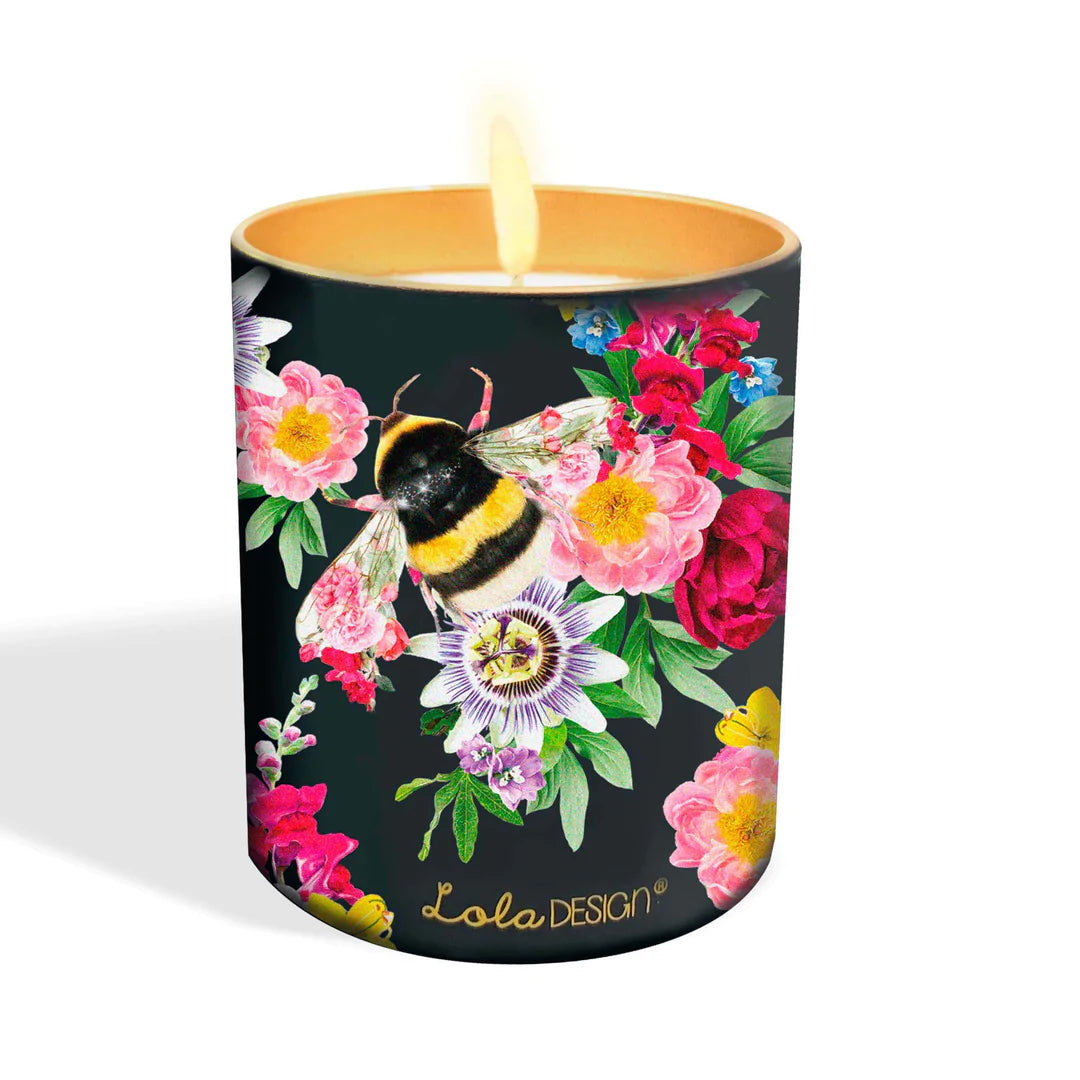 BEE ROSE NOIR SCENTED SOY CANDLE BY LOLA DESIGN