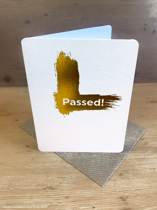 PASSED DRIVING TEST (GOLD FOILED) GREETINGS CARD