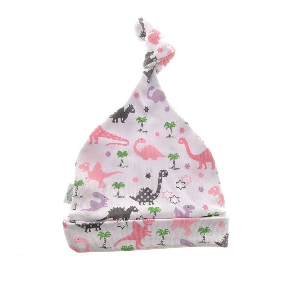 Pink & Lilac Dinosaur Cotton Hat