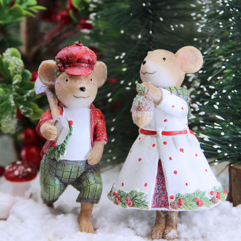 Mr and Mrs Woodland Creature Resin Decorations was £9.99