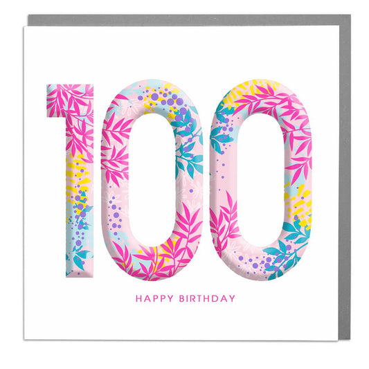 Age 100 Happy Birthday Neon