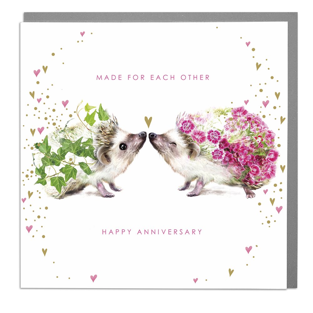 Made for Each Other Happy Anniversary Hedgehogs